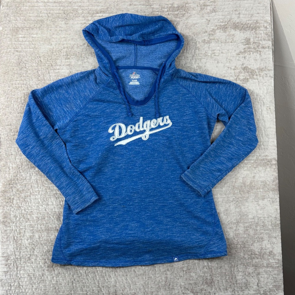 Majestic Los‎ Angeles Dodgers Hoodie Womens XL Blue Heather Pullover MNBQ MLB